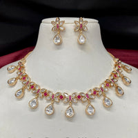 Amoliya Jewels Gold Plated Polki Kundan Necklace Set