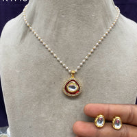 Amoliya Jewels Gold Plated Pearl Necklace Set