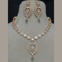 Amoliya Jewels Gold Plated Polki Kundan Necklace Set