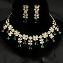 Amoliya Jewels Gold Plated Polki Kundan Necklace Set
