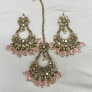 Amoliya Jewels Crystal Stone Earrings With Maangtikka