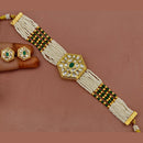 Amoliya Jewels Gold Plated Polki Kundan Choker Necklace Set