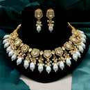 Amoliya Jewels Gold Plated Polki Kundan Necklace Set