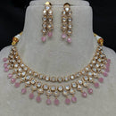 Amoliya Jewels Gold Plated Polki Kundan Necklace Set