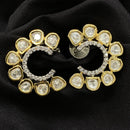 Amoliya Jewels Gold Plated Polki Kundan Stone Studs Earrings