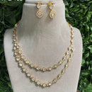 Amoliya Jewels Gold Plated Polki Kundan Stone Necklace Set