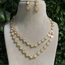 Amoliya Jewels Gold Plated Polki Kundan Stone Necklace Set