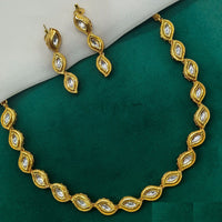 Amoliya Jewels Gold Plated Kundan Stone Necklace Set