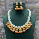 Amoliya Jewels Gold Plated Kundan Stone And Pearls Necklace Set