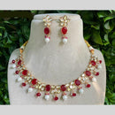 Amoliya Jewels Gold   Plated  Polki Kundan &  Beads  Necklace Set