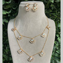 Amoliya Jewels Gold Plated Polki Kundan Necklace Set