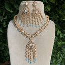Amoliya Jewels Gold Plated Polki Kundan And Beads Necklace Set