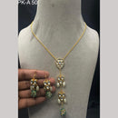 Amoliya Jewels Gold Plated Polki Kundan Stone And Pearls Necklace Set