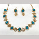 Amoliya Jewels Gold Plated Austrian Stone Necklace Set