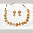 Amoliya Jewels Gold Plated Austrian Stone Necklace Set