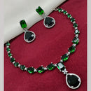 Amoliya Jewels Silver Plated American Diamond Necklace Set
