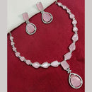 Amoliya Jewels Silver Plated American Diamond Necklace Set