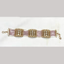 Amoliya Jewels Gold Plated Polki Kundan Stone And Pearls Adjustable Bracelet