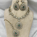 Amoliya Jewels Gold Plated Polki Kundan Stone Necklace Set