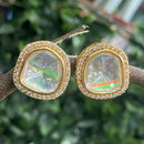 Amoliya Jewels Gold Plated Polki Kundan Studs Earrings