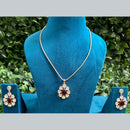 Amoliya Jewels Gold Plated Polki Kundan Chain Pendent Set