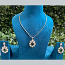 Amoliya Jewels Gold Plated Polki Kundan Chain Pendent Set