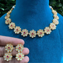 Amoliya Jewels Gold Plated Polki Kundan Necklace Set