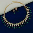 Amoliya Jewels Gold Plated Polki Kundan And Beads Necklace Set