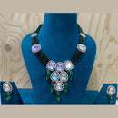 Amoliya Jewels Gold Plated Polki Kundan And Beads Necklace Set
