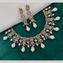Amoliya Jewels Gold Plated Polki Kundan Stone And Pearls Necklace Set