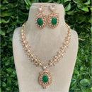 Amoliya Jewels Gold Plated Polki Kundan Stone And Beads Necklace Set