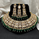 Amoliya Jewels Gold Plated Polki Kundan Stone And Beads Choker Necklace Set