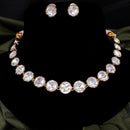 Amoliya Jewels Gold Plated Polki Kundan Stone Choker Necklace Set