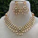 Amoliya Jewels Gold Plated Polki Kundan Stone And Pearls Necklace Set