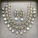 Amoliya Jewels 2 Tone Plated Polki Kundan Stone Necklace Set