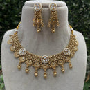 Amoliya Jewels Gold Plated Polki Kundan Stone Necklace Set