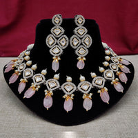 Amoliya Jewels Polki Kundan Stone And Beads Necklace Set