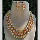 Amoliya Jewels Gold Plated Polki Kundan Stone And Meenakari Multi Layer Necklace Set