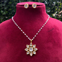 Amoliya Jewels Gold Plated Kundan Stone Chain Pendant Set