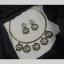 Amoliya Jewels Gold Plated Kundan Stone Necklace Set