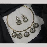 Amoliya Jewels Gold Plated Kundan Stone Necklace Set