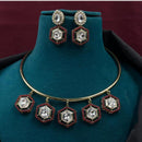 Amoliya Jewels Gold Plated Kundan Stone Necklace Set