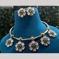 Amoliya Jewels Gold Plated Kundan Stone Necklace Set