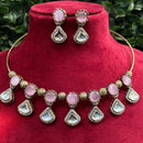 Amoliya Jewels Gold Plated Kundan Stone Necklace Set