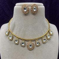 Amoliya Jewels Gold Plated Kundan Stone Necklace Set