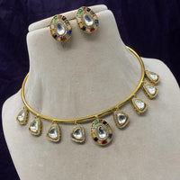 Amoliya Jewels Gold Plated Kundan Stone Necklace Set