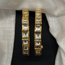 Amoliya Jewels Gold Plated Kundan Stone Openable Bangles Set