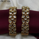 Amoliya Jewels Gold Plated Kundan Stone Openable Bangles Set