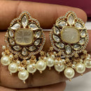 Amoliya Jewels Polki Kundan Stone And Beads Dangler Earrings