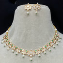 Amoliya Jewels Gold Plated Polki Kundan Necklace Set